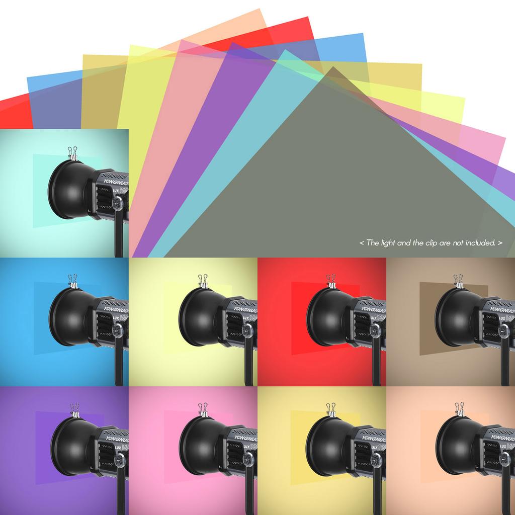 Andoer 9*2 цвета/набор прозрачный гелевый светофильтр 30*21 см/12*8,3 дюйма тонированные накладки