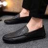 Модные мокасины черные легкие мужские повседневные туфли размер 44 обычное высокое качество мода по акции летняя распродажа новая мужская кожаная обувь