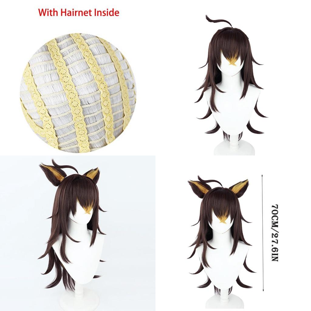Genshin Impact Dehya Heat-resistant Synthetic Silk Fiber Adult Wig