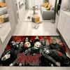 Slipknot Retro Band Portrait Area Rug Non Slip Mat, Red Grunge Background Metal Music Carpet for Bedroom Decor
