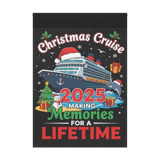 Wait Your Turn Fat Boys Garden Flag Funny Turkey Santa Claus Thanksgiving Christmas Hanging Banner for Outdoor Porch Yard Decor