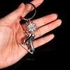 Silver Color Ice Skates Snowflake Pendant Key Ring Skating Key Chain Keychain