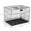 Cage De Transport - SPRINGOS® - 60 X 50 X 42 Cm - Pliable - 2 Portes - Métal Noir