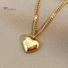 Ожерелье в форме сердца для женщин, позолоченное ожерелье с кулоном в форме сердца, ювелирное изделие, подарок для жены, девушки, матери