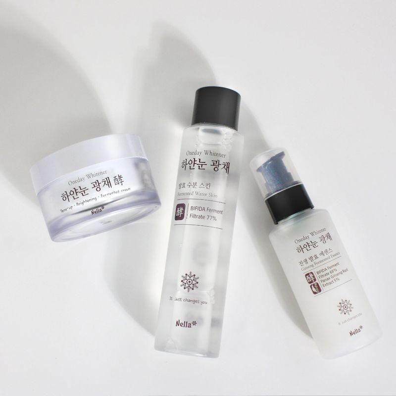 White Snow Radiance Fermented Skin + Essence + Tone-Up Cream 3-Piece Basic Skincare Set