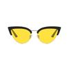 Metal Half-Frame Night Vision Anti-Blue Light Glasses Orange & Red Lenses Unisex Fashion Cat-Eye Gaming Eye Protection Glasses
