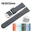 18/20/22mm Silicone Strap Stainless Steel Buckle Men Women Quick Release Diving Sport Waterproof Universal Replace Watch Band