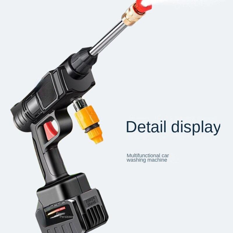 Wireless High-pressure Car Washing Machine, High-power Lithium Battery Powerful Car Washing Gun, Rechargeable Portable Washing Machine.