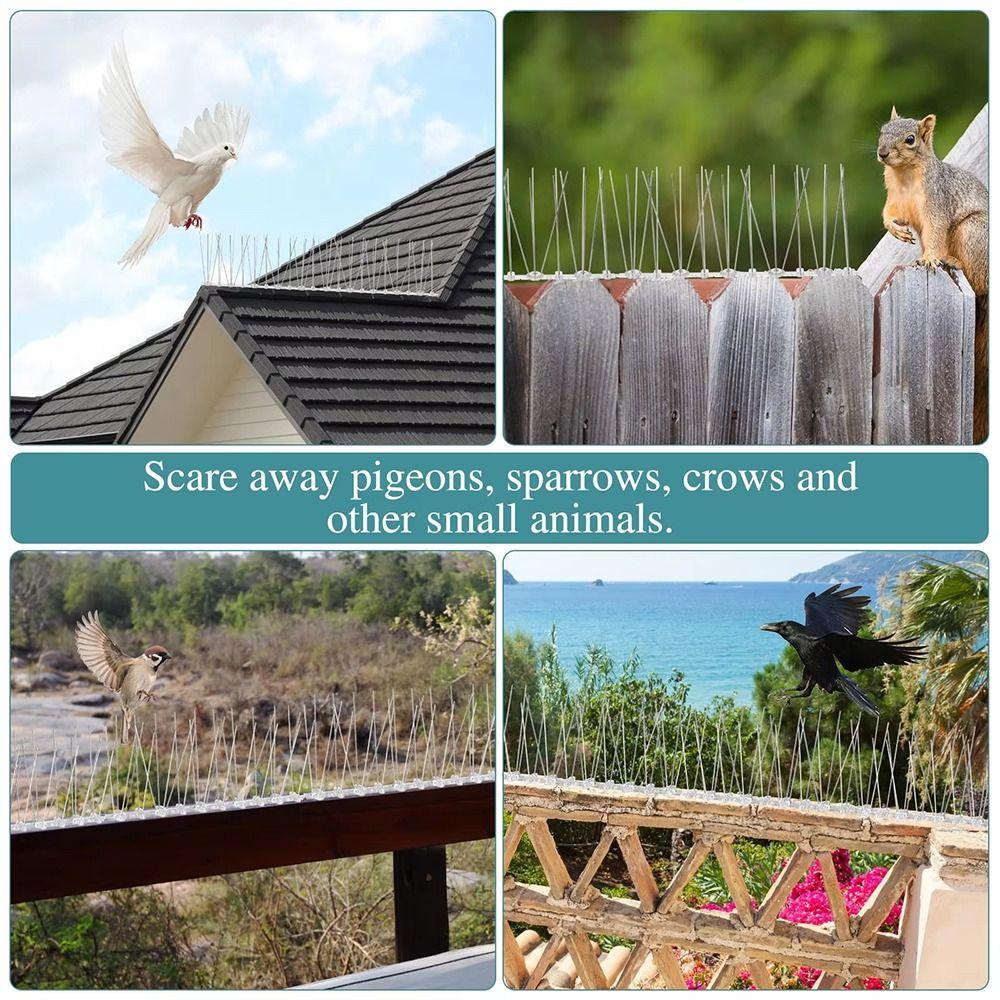 1/4Pcs 25cm Bird Proof Nails Stainless Steel Bird Thorn Anti-bird Sting  for Garden Fence Roof