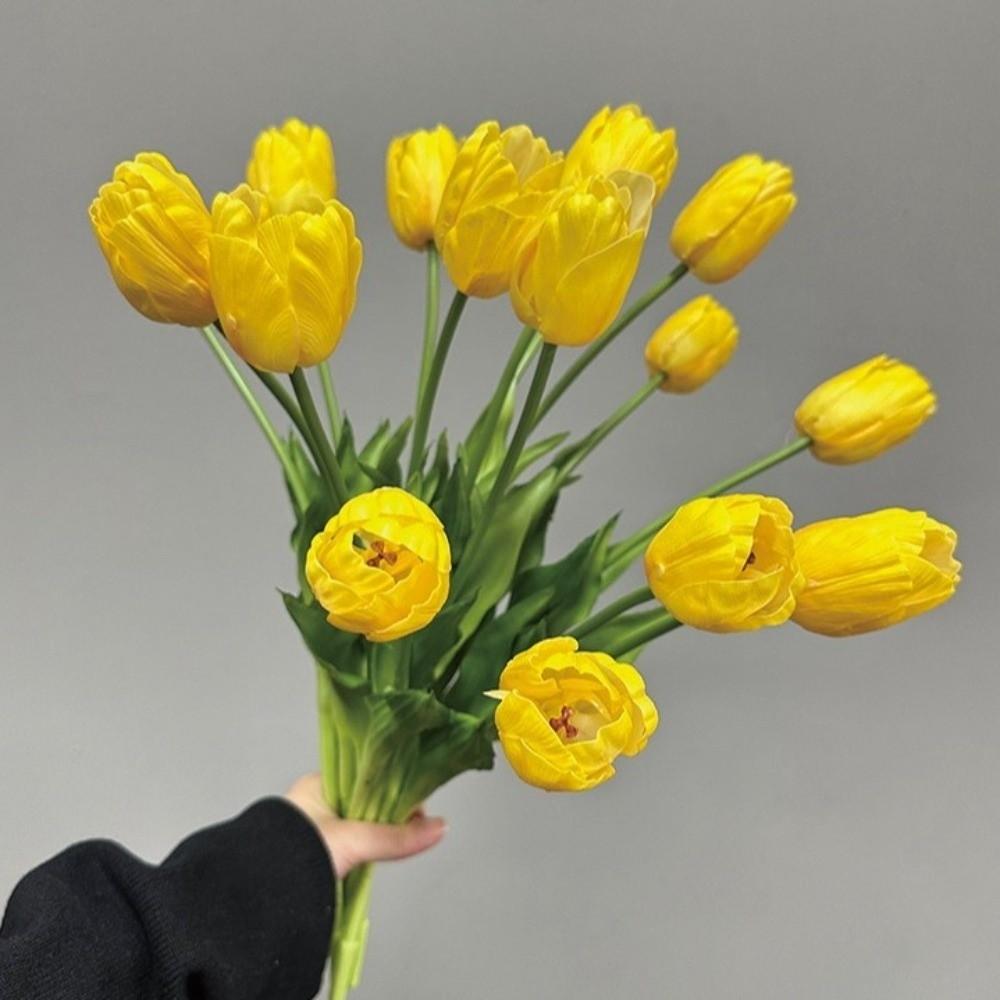Hand-Held Design Tulip Simulation Flower Flower Arrangement Real Touch Tulip Decoration Ornament