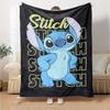 Stitch Adventure Graphic Print Flannel Blanket Super Soft Warm Cozy Blanket For Sofa Bed Office Travel Allseason Home Decor Gift