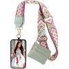 Clip and Go Strap for Phone, Phone Strap with Zippered Wallet, Adjustable Anti Theft Cellphone Lanyard for Women