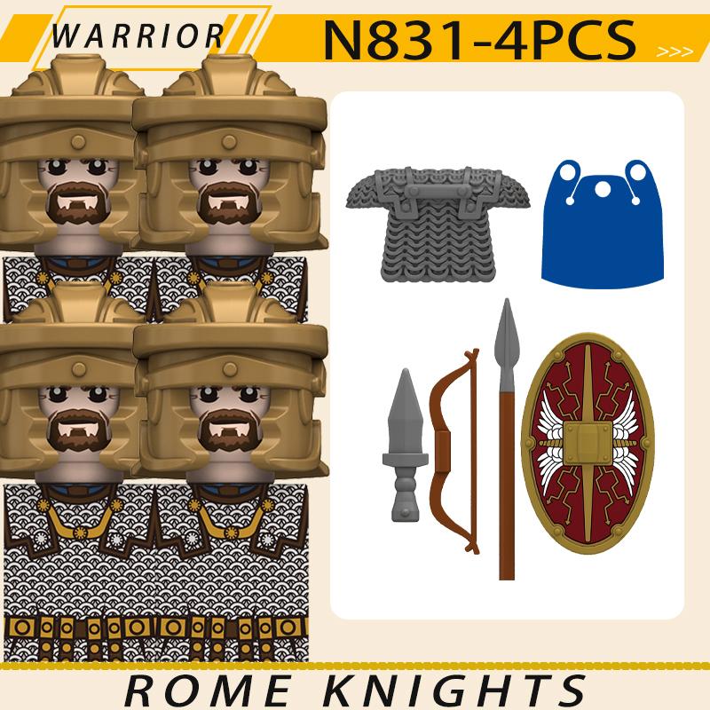MOC Средневековый Военный Рим Рыцари Серия Строительные Блоки Замок Солдаты Фигурки Аксессуары Щит Кирпичики Рождественские Игрушки Подарки
