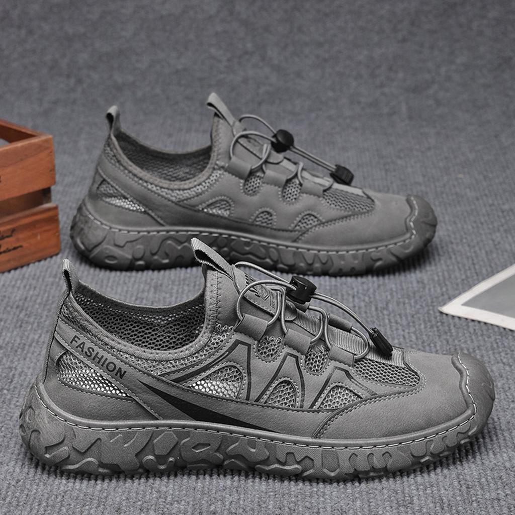 Fashion Male Casual Mesh Sports Shoes Lightweight Non-Slip Rubber Sole Hiking Shoes Outdoor Camp Walking Shoes Men Shose Summer