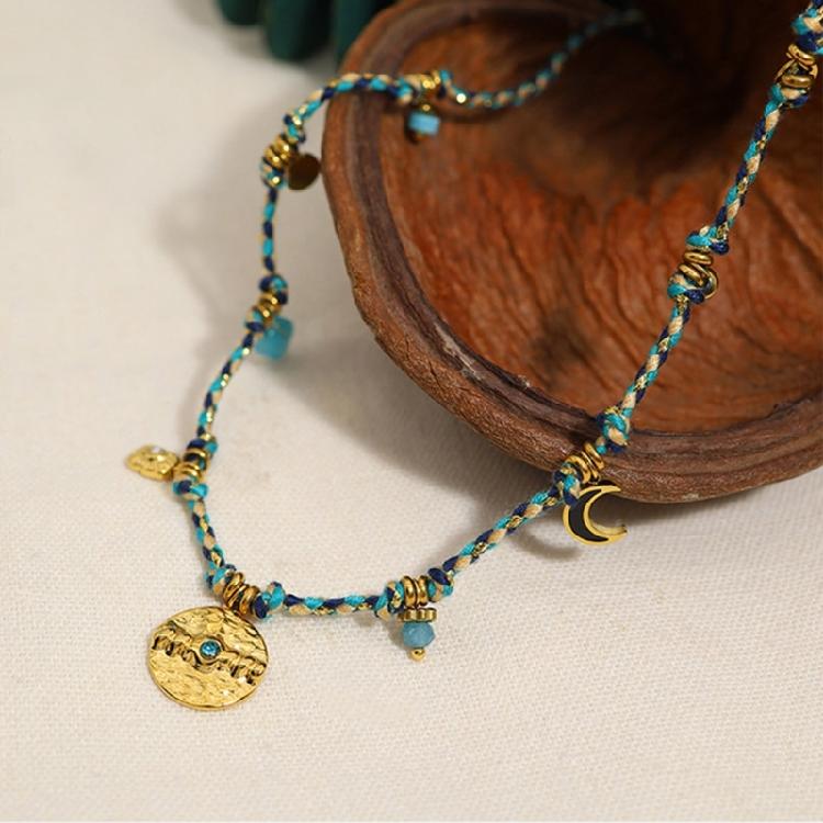 Элегантное ожерелье-подвеска Луна и Звезда с регулируемой длиной. Уникальное украшение на шею, подходящее для любых модных образов.