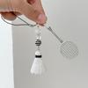 Cute Novelty Mini Badminton Racket Keychain Pendant Creative Car Key Ring Exquisite Backpack Decoration Accessories Gifts