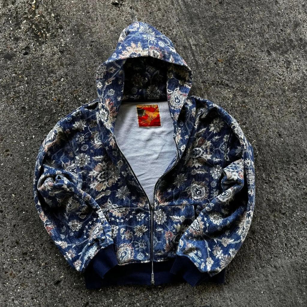 Street Retro Sports Outdoor Water Washed Loose Zipper Hoodie Street Wear Y2k Punk American Couple Jogging Hoodie