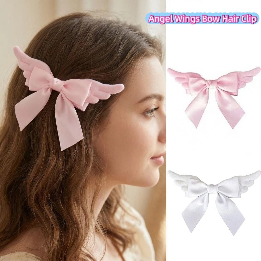 Spicy Girl Satin Bow Hairpin Y2K Hair Barrettes Lovely Cute Duckbill Clip Girls