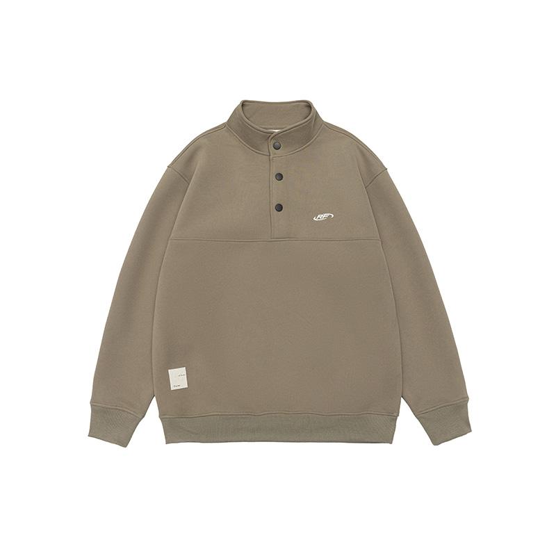 Осенний тяжелый полуоткрытый свитер поло с воротником-поло, мужская американская модная брендовая вышитая верхняя одежда, свободный пуловер с длинными рукавами, повседневная куртка