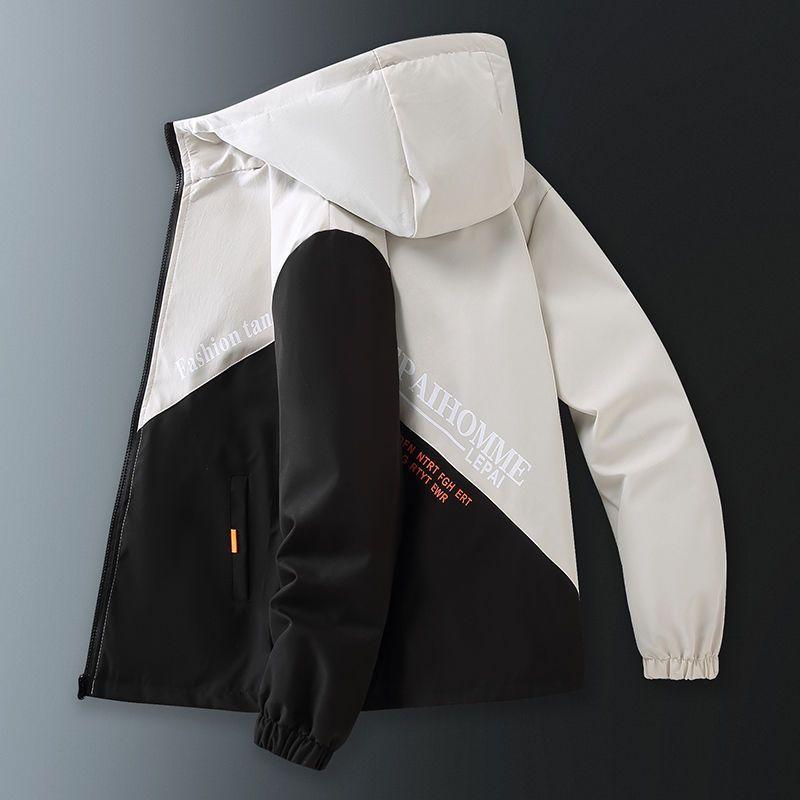 Весенне-осенние мужские куртки с капюшоном, ветрозащитные модные мужские ветровки, свободные пальто, студенческие куртки, верхняя одежда