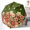 1 шт. Автоматический зонт с цветочным узором   Автоматически открывающийся/закрывающийся складной зонт с 8 спицами, Компактный 3-складной зонт для мужчин и женщин, 124