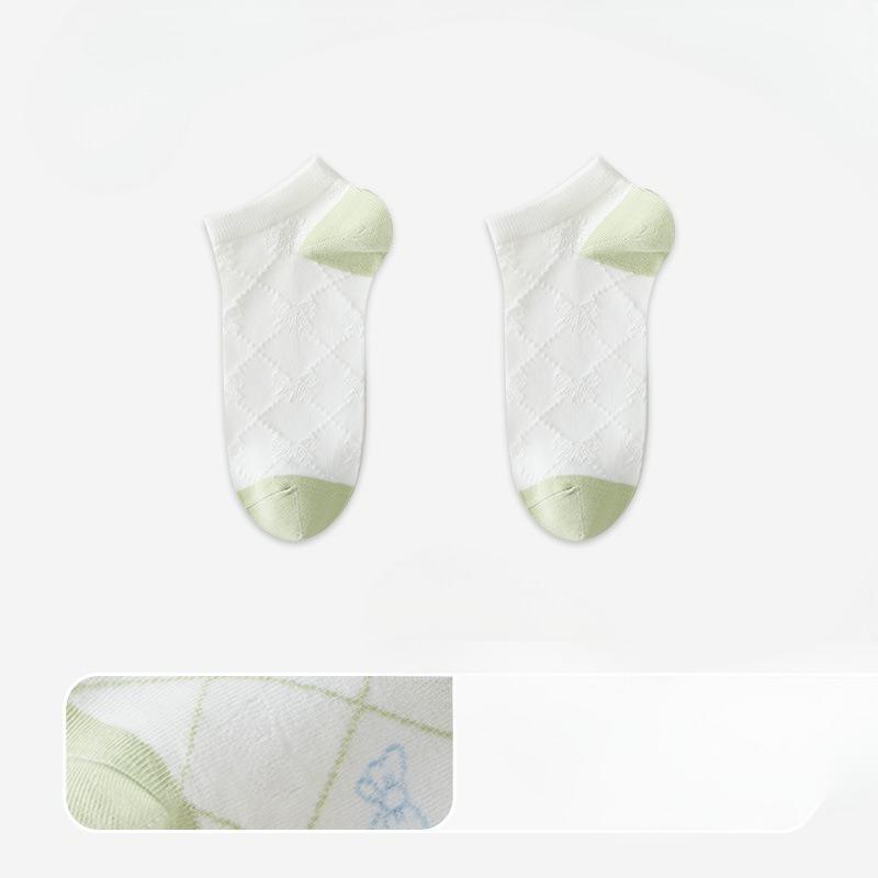 Женские летние тонкие спортивные повседневные носки из чистого хлопка, сетчатые, дышащие, не скатывающиеся, с антибактериальным эффектом и влагоотводящие, бесшовные