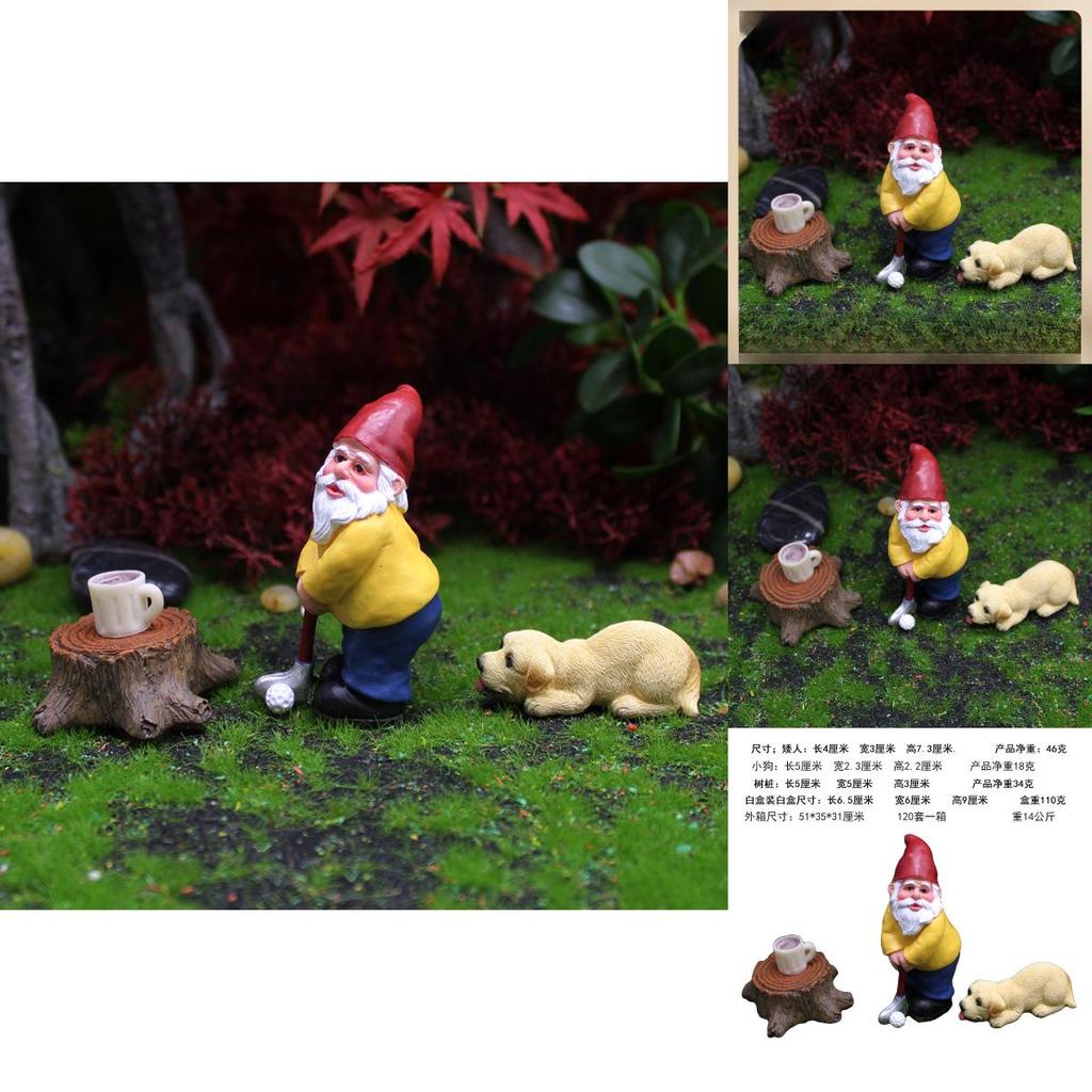 Садовое украшение из смолы в европейском стиле, миниатюра гнома и животного для домашнего декора