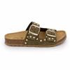 Women's Suede Mules with Studded Buckle