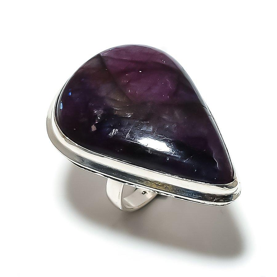 Natural Purple Labradorite Gemstone 925 Sterling Silver Gift Ring Size 6 C9P16