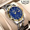 LIGE Business Man Watch Stainless Steel Waterproof Sports Calendar Quartz Watch Luminous Men's Watches Fashion Male Clock Reloj