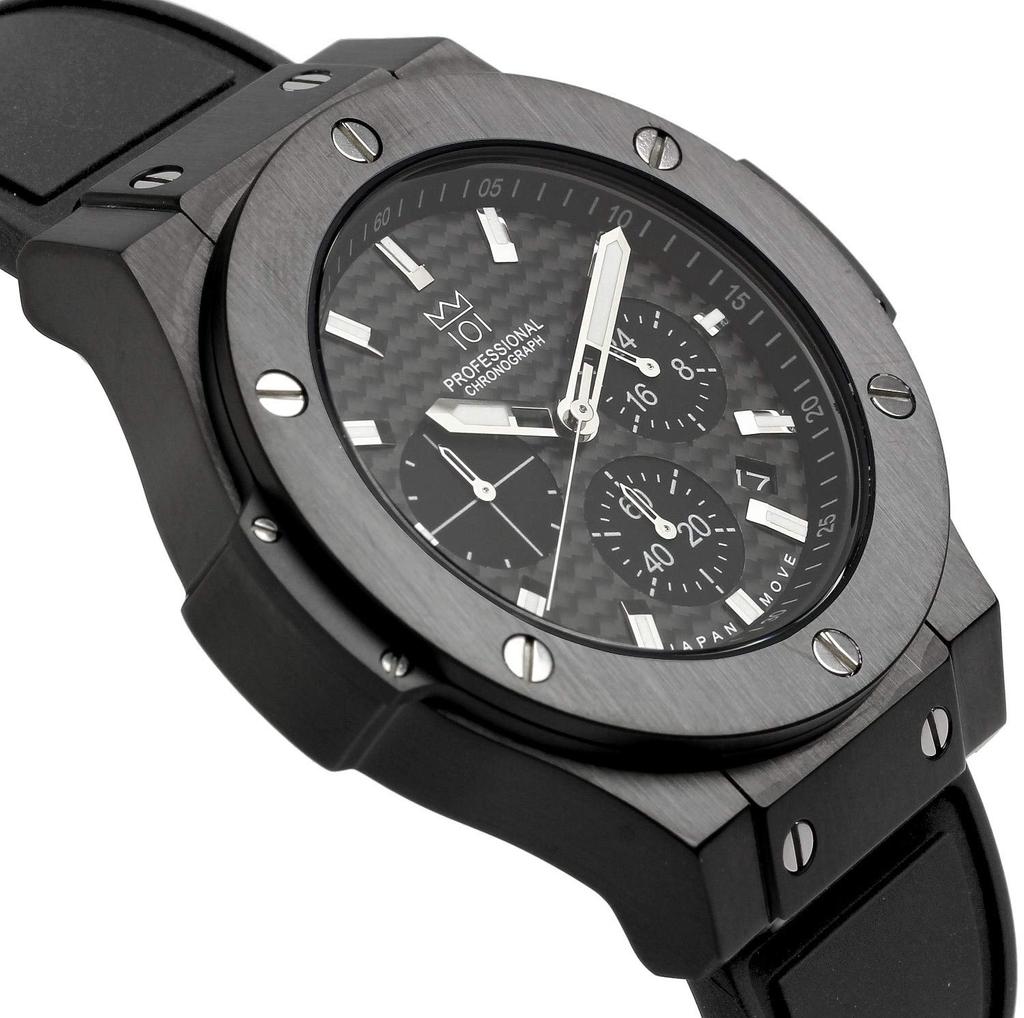 Часы Hyakuichi 100 м водонепроницаемый хронограф дата дисплей резиновый ремешок черный [HYAKUICHI 101] № 8 мужские