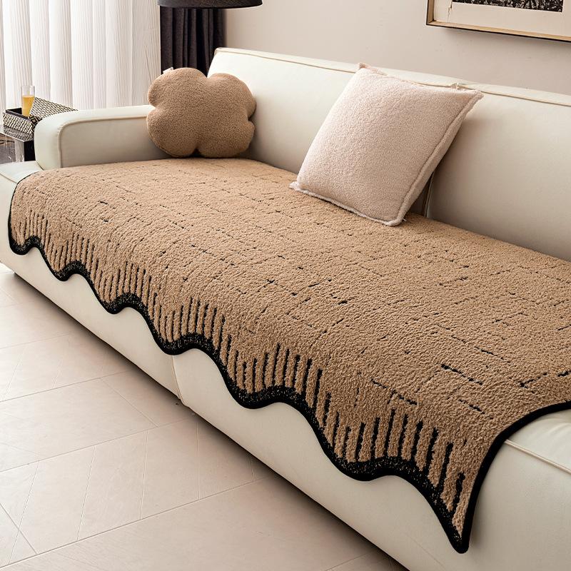 Special-Shaped Sofa Cushion Plush Thickened Non-Slip Autumn And Winter New High-End Irregular Straight Seat Cushion Cover Cloth