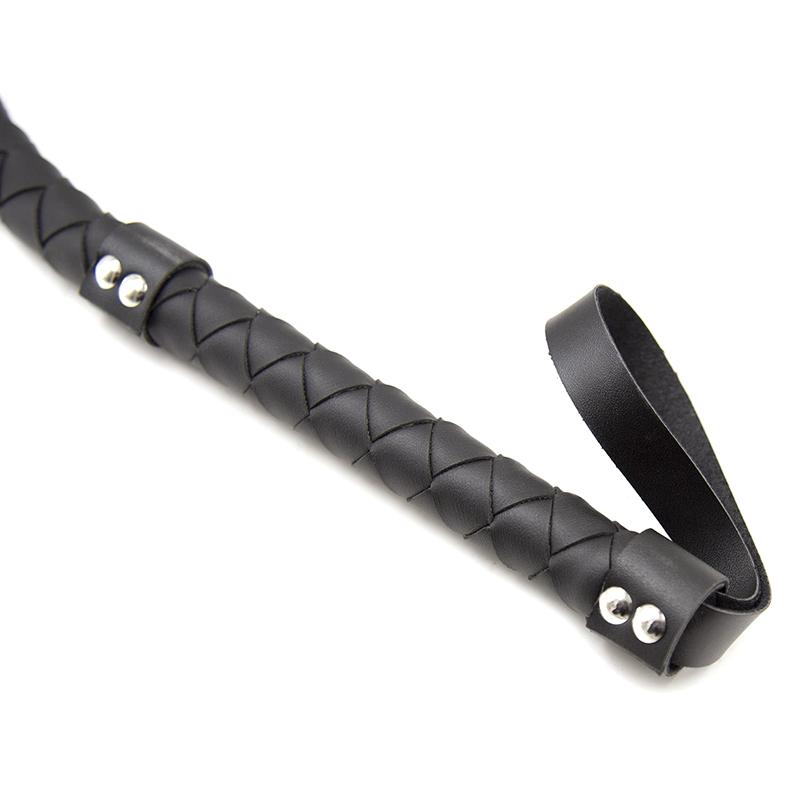 Высококачественный кнут из искусственной кожи для верховой езды, наручники для вечеринок, черный хлыст для верховой езды
