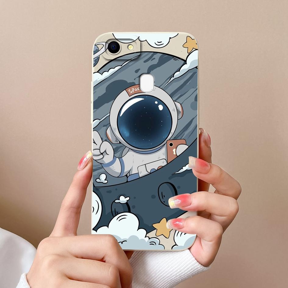 Чехлы для телефонов Oppo F19 F5 F7 F9 F11 F15 F17 F21 Pro Plus с рисунком астронавта из жидкого силикона, противоударные защитные чехлы для Oppo Shell