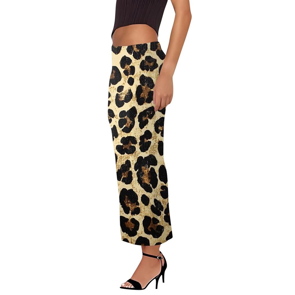 Women's Casual Fashion Gradient Printed Fishtail Split Skirt Elasticated Slim Half-body Skirt