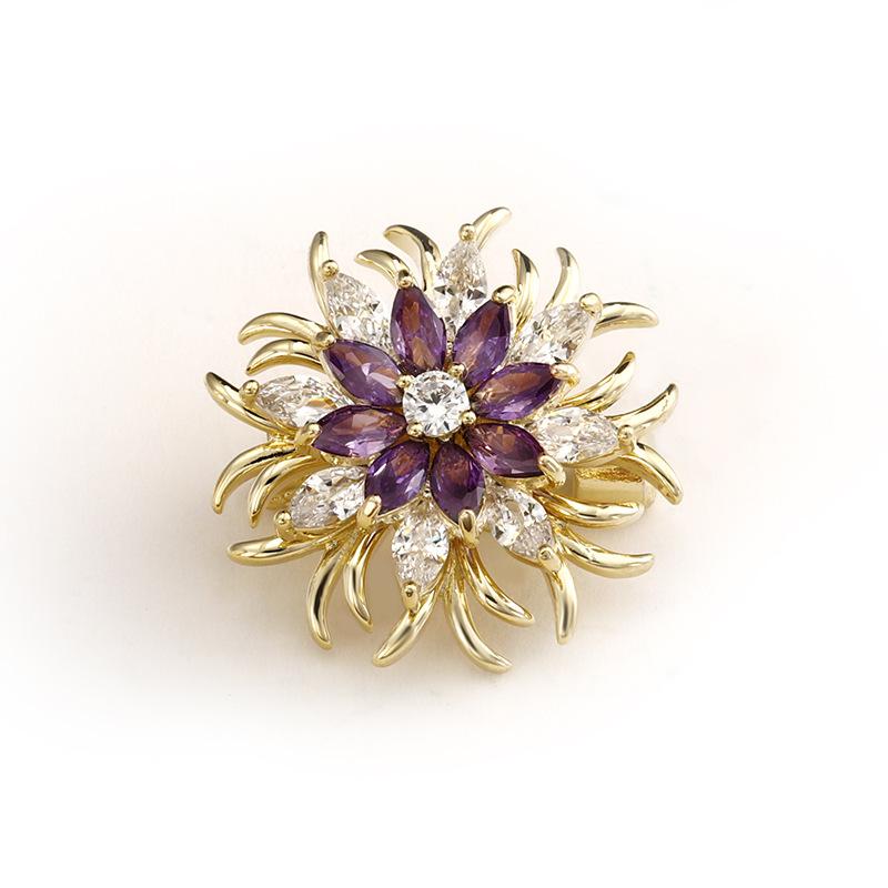 Luxury Ultra-Flash Crystal Snow Corsage Brooch Women'S High-End Luxury Pin Buckle Fashion Atmosphere Accessories Temperament