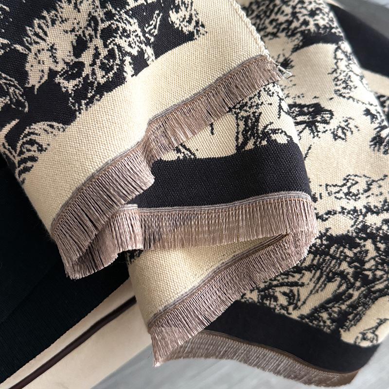 Тропические джунгли Ветер Контрастные цвета Двусторонний шарф из искусственного кашемира Зимняя высококачественная теплая шаль