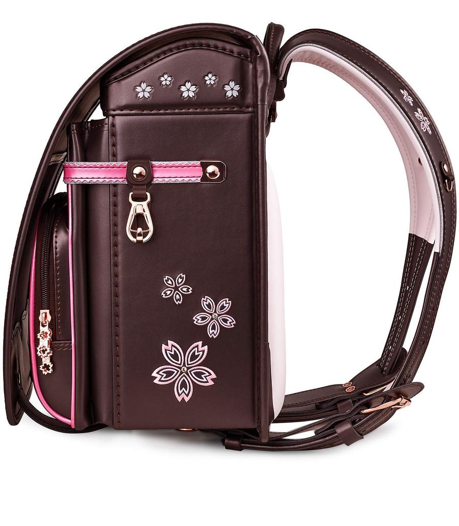 Coulomb Sakura Model Beautiful School Bag for Girls Elementary School Bag Luxurious Sakura Embroidery Shiny Pearl Fabric Durable Gift Packaging