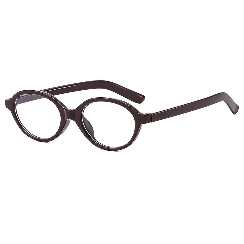 Dark Red Small Frame Glass Frame Retro Oval Glasses Eyewear Decorative Computer Anti-Blue Round Eyeglasses For Female