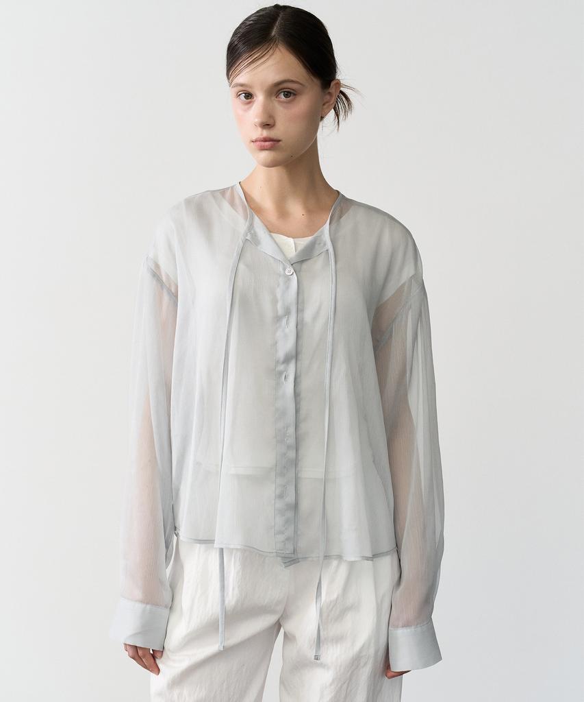 BIBYSEOB Sheer String Shirt Mint [T62]