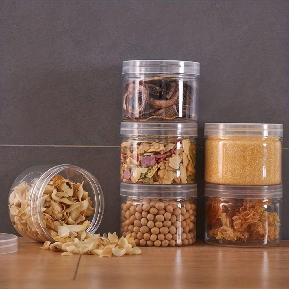 Transparent Food Preservation Tank Plastic Candy Jewelry Jars Food Spices Container  Rice