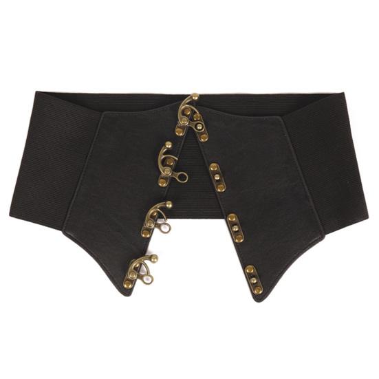 Корсет из искусственной кожи с широкими полями, эластичный пояс в стиле ретро для женщин, регулируемый корсет, утягивающий талию