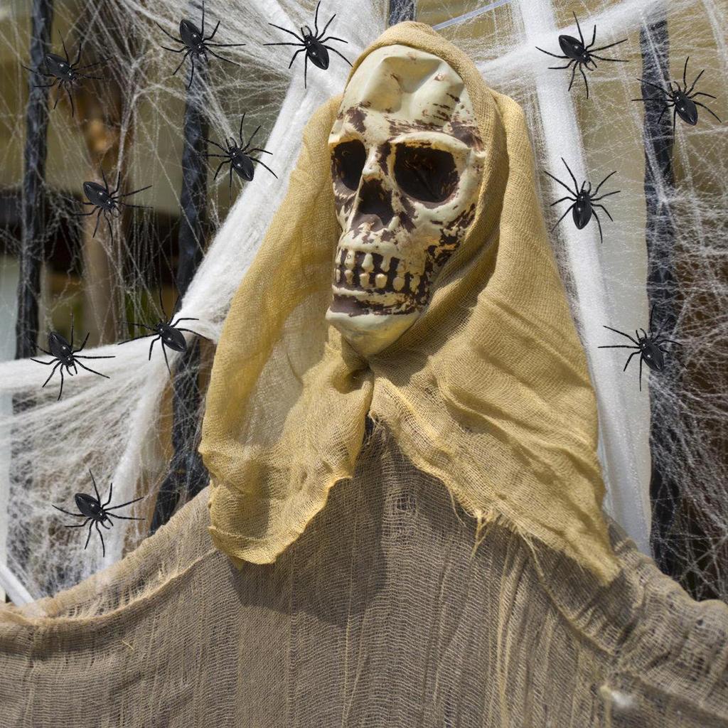 Набор из 10 реалистичных пластиковых украшений-пауков на Хэллоуин, принадлежности для вечеринки на Хэллоуин для дома, офиса, вечеринки, страшный реквизит