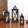 Simple Chinese-Style Iron Glass Candle Holder for Outdoor and Indoor Decor