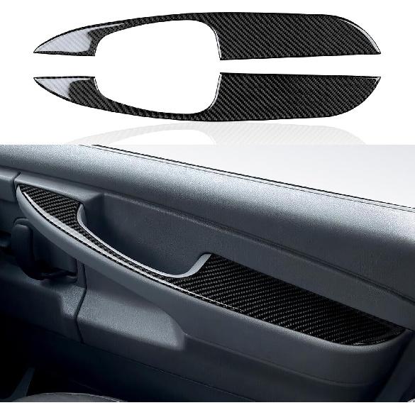 for Express Door Panel Carbon Fiber Cover Trim Decals Accessories for Chevrolet Express/GMC Savana 1500 2500 3500 2003 - Present Interior Sticker