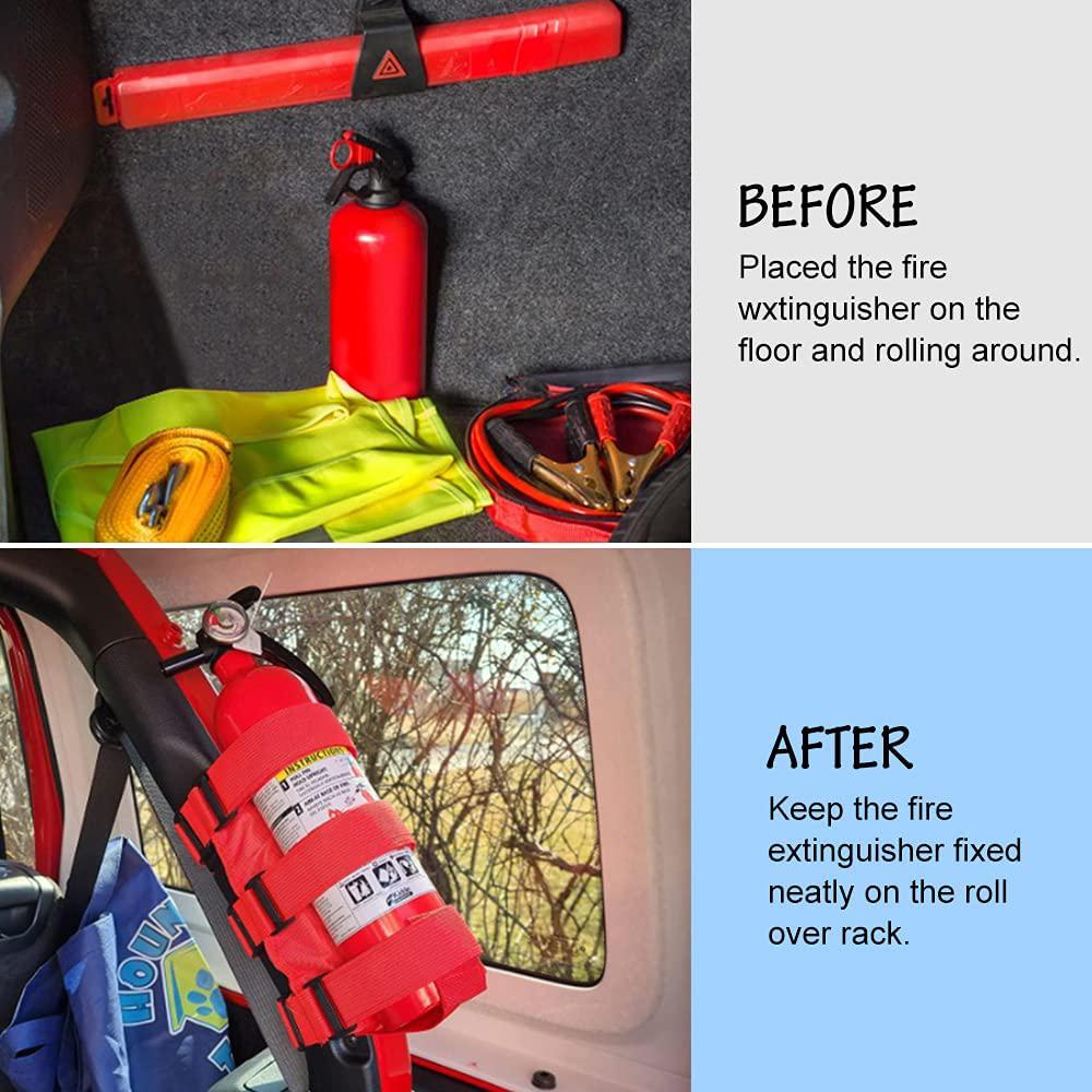 Ремень для крепления огнетушителя, регулируемый, из ткани Оксфорд, автомобильный держатель огнетушителя для Jeep Wrangler TJ JK JL 1997-2024