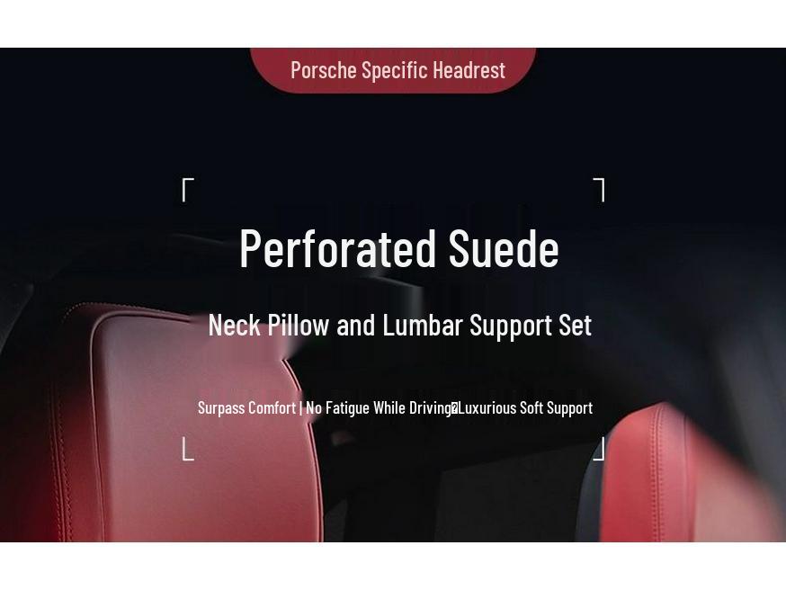 Porsche Macan/Cayenne Headrest Neck & Lumbar Support Pillow: Fits 718, Panamera, 911