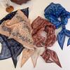 Women's Silk Square Scarf - Cashew Flower Bandana, Elegant Neck Accessory for 2025 