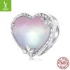 Серебро 925 пробы, Бусины Любви, Россыпные Бусины, Красочные Бусины-Сердечки для DIY Украшений, Аксессуары
