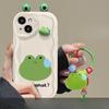 Applicable To Apple 14 Promax Mobile Phone Case IPhone 15 Cute Funny Three-dimensional Frog Doll 13 Silicone Soft Shell